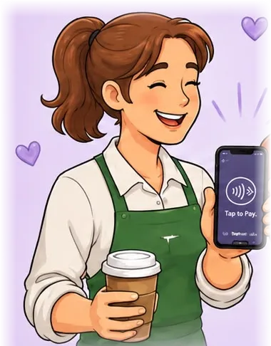 A barista at work