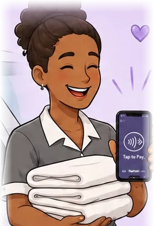 A hotel housekeeper